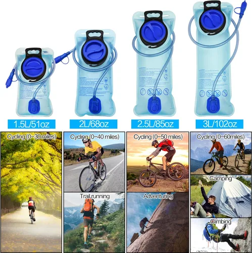 Miniatura 2 de Mdvora - Bolsa de hidratación de 1.5L/2L/2.5L/3L, bolsa de almacenamiento de agua con gran abertura, para ciclismo, senderismo, acampada
