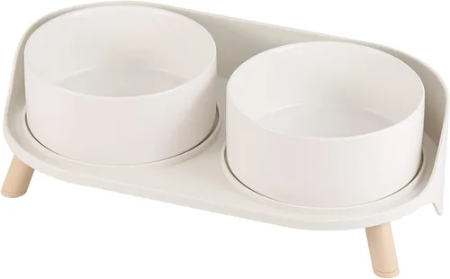 Miniatura 7 de Juego de Cuencos Elevados de Cerámica para Gatos - Platos Dobles Elevados para Alimentos y Agua - Base Antideslizante y Resistente a Salpicaduras