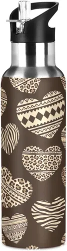 Stainless Steel Water Bottle 20 Oz, BPA-Free Sport Water Bottle for Gym Outdoor Travel School, Prints Leopard Spots