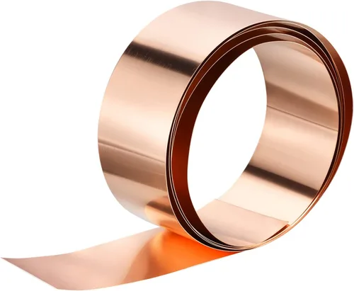 Miniatura 7 de uxcell Rollo de lámina de cobre de 137.795 in x 3.937 in x 0.004 in, 99.9% de tira de cobre puro, placa de lámina de metal intermitente de cobre