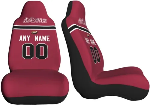 Miniatura 3 de Fundas de asiento de coche de fútbol personalizadas, accesorios personalizados para automóvil, regalos de Arizona con nombre y número, funda