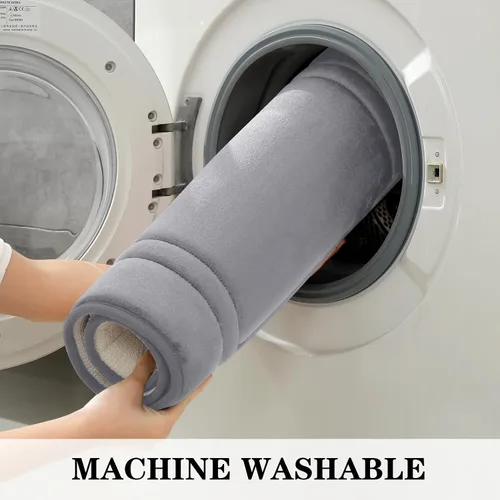 Miniatura 8 de BYSURE Tapete de baño de espuma viscoelástica gris, antideslizante, extra suave, absorbente, lavable a máquina, juego de alfombras de baño de 3