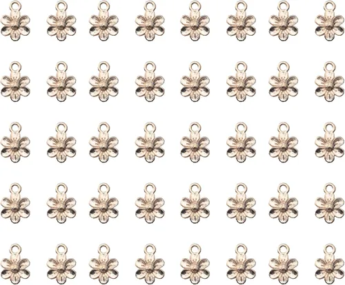 Miniatura 6 de Ruwado 50 dijes de flores pequeñas de metal, vintage, lindos colgantes de flores pequeñas vintage para hacer joyas, kit de pulseras, collares