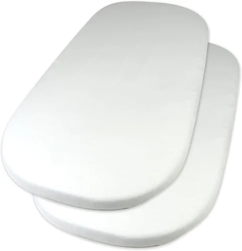 HonestBaby Paquete de 2 sábanas de cuna de algodón orgánico, color blanco, talla única 2 Pack - blanco