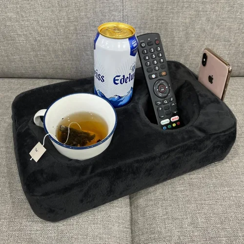 Miniatura 8 de Soporte para taza de sofá, soporte para control remoto de bebidas para el centro del sofá, cama, caravana, automóvil (beige)