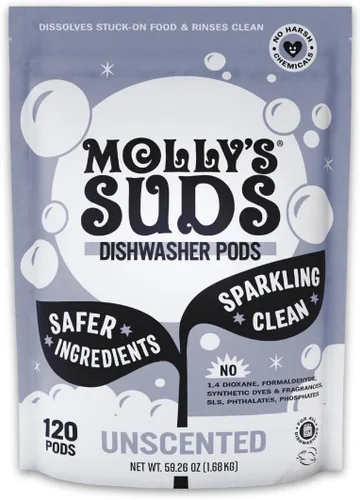 Miniatura 11 de Molly's Suds Polvo para Lavavajillas Detergente Limpio para Lavavajillas, Corta la Grasa y Enjuaga Limpio (Sin Residuos) para Platos Relucientes