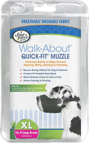 Miniatura 8 de Four Paws Walk-About - Bozal ajustable para perros medianos, de ajuste rápido, lavable y transpirable, color negro, 1 unidad