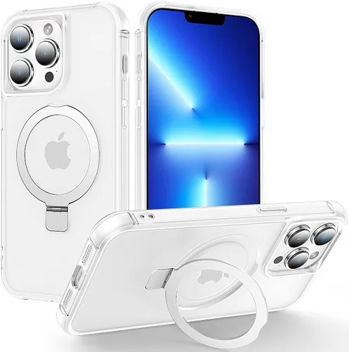 Miniatura 115 de CHAOFEnG Funda magnética compatible con iPhone 11 con soporte, prueba de caídas de grado militar, compatible con imán, anillo translúcido, parte