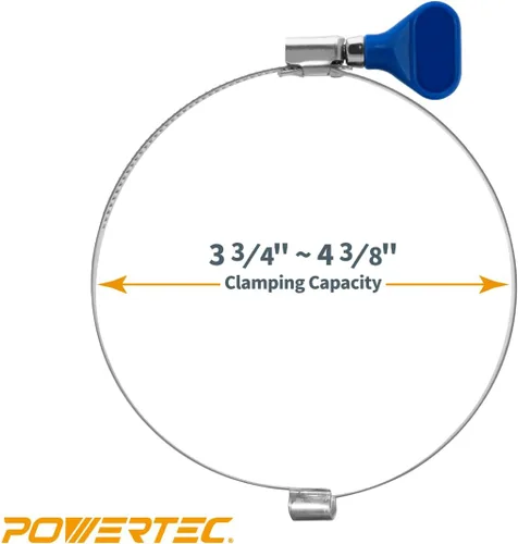 Miniatura 7 de POWERTEC Abrazadera de manguera de doble alambre de 2-1/2 pulgadas con perno, 10 abrazaderas de manguera ajustables para colector de polvo, manguera