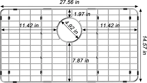 Miniatura 2 de Protector de rejilla de fregadero de metal para cocina, rejilla inferior de fregadero de acero inoxidable 27-9/16 x 14-9/16 pulgadas, protector