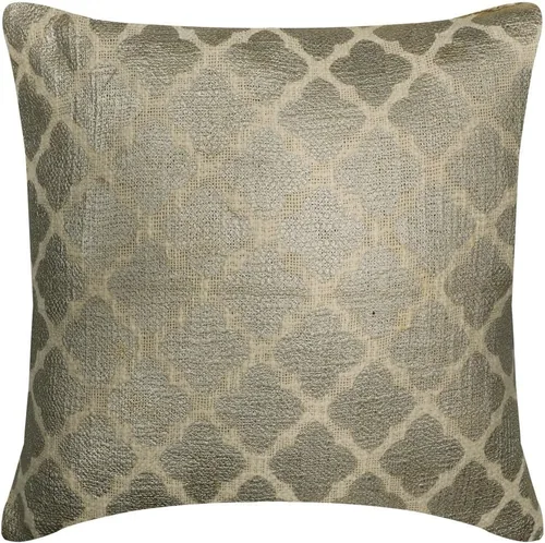 The HomeCentric Funda de almohada personalizada, color plateado de 12 x 12 pulgadas, fundas de almohada de arpillera, enrejado y celosía y almohadas