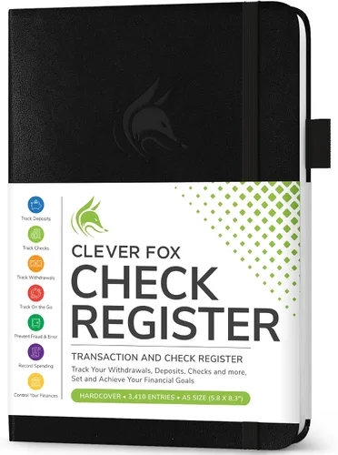 Miniatura 23 de Clever Fox Libro de registro de cheques – Registro de transacciones de lujo, libro de contabilidad contable, registro de cheques y libro de registro