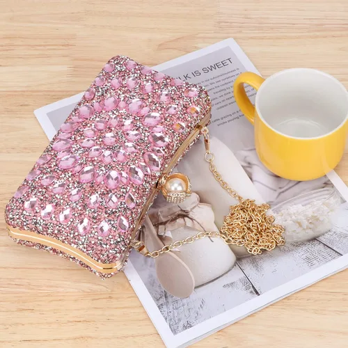 Miniatura 6 de SUKUTU Bolso de noche con diamantes de imitación para mujer, multicolor, con cristales deslumbrantes, para fiesta, novia, boda, cóctel, bolso