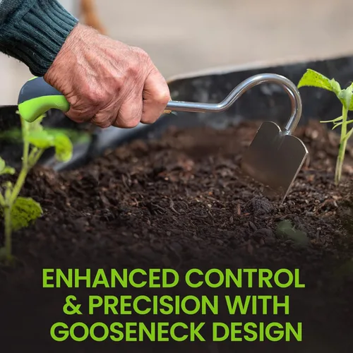 Miniatura 2 de Garden Guru - Herramienta cultivadora de azada de mano, acero inoxidable para una máxima resistencia, resistente a la corrosión, mango ergonómico