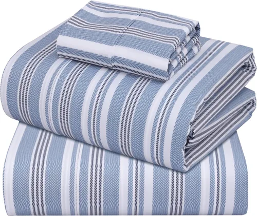 Miniatura 25 de ZOYER Sábanas de percal 100 % algodón tamaño King, refrescantes y transpirables para personas que duermen con calor, ropa de cama crujiente