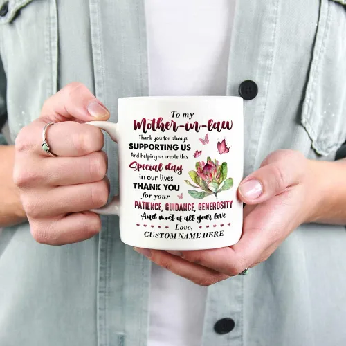Miniatura 5 de Taza personalizada con nombre personalizado para el día de la madre, regalo para suegra y madre, cerámica con nombre personalizado de 11 15 onzas
