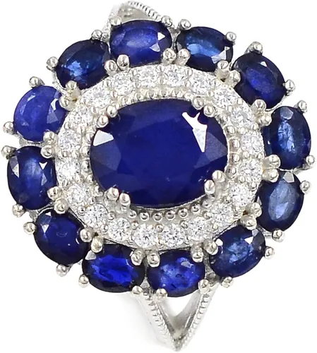 Piedra natal natural de septiembre de 0354 x 0276in corte ovalado piedra preciosa de zafiro azul 925 de plata maciza anillo de propuesta unisex para