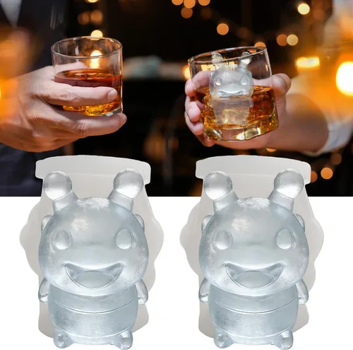 Miniatura 16 de Bandeja de moldes de silicona para cubitos de hielo de cangrejo 3D para whisky, cóctel, bebida, bar; detalles ricos. Divertido molde de animales