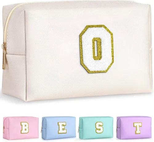 Miniatura 70 de TOPEAST - Bolso de maquillaje para mujer, G Blanco nacarado-rosa