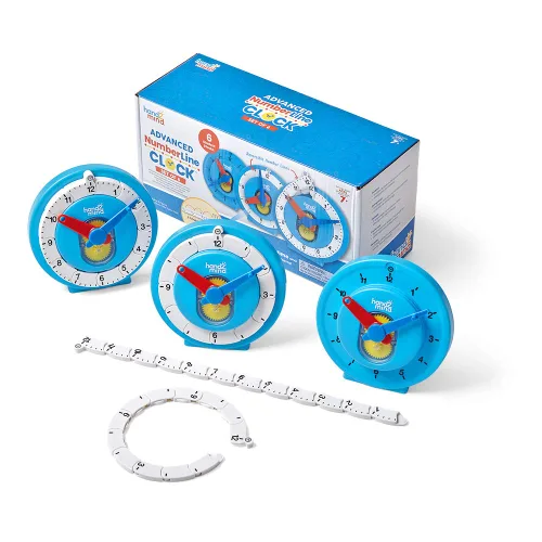 Miniatura 10 de hand2mind - Reloj numérico avanzado para aprender a decir la hora, reloj analógico para el aprendizaje de los niños, línea numérica para niños