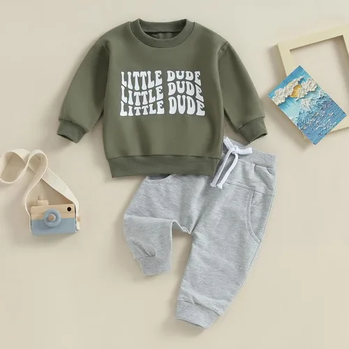 Miniatura 2 de Conjunto de ropa de 2 piezas para bebés y niños pequeños para otoño e invierno