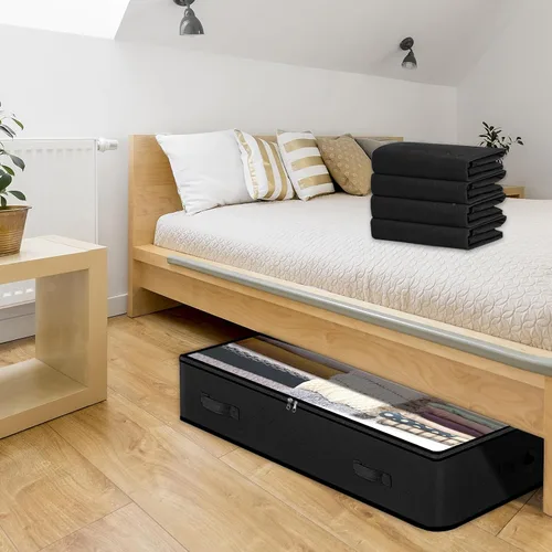 Miniatura 2 de BiCINE Contenedores de almacenamiento para debajo de la cama, paquete de 2 organizadores plegables de armario y contenedores de almacenamiento