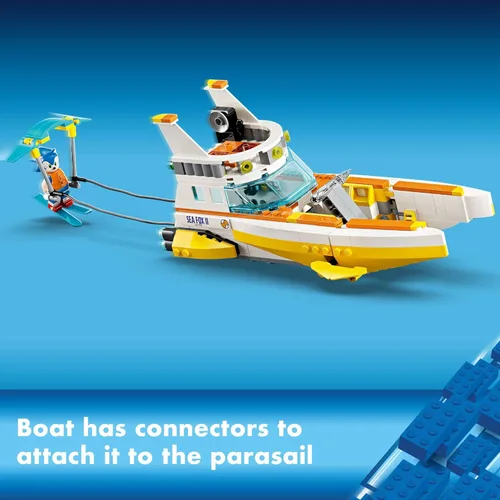 Miniatura 5 de LEGO Sonic The Hedgehog: Tails' Adventure Boat Juego de Construcción de Juguete Interactivo, Juguete de Videojuego con Personajes de Sonic y Esquís