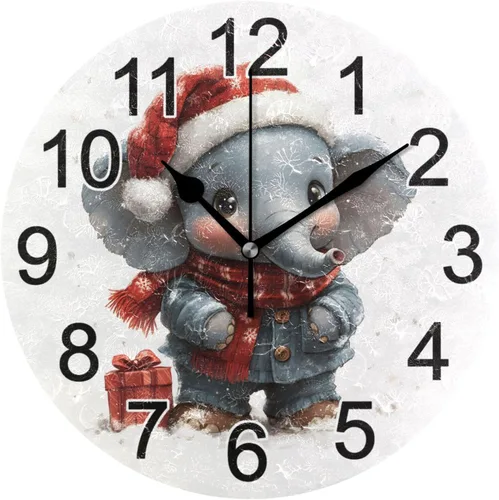 Miniatura 38 de Hummingbird - Reloj de pared de resorte redondo de 10 pulgadas, sin tictac, silencioso, funciona con pilas, reloj analógico atómico de cuarzo