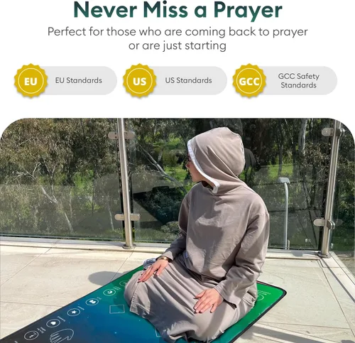 Miniatura 6 de My Salah Mat Tapete de oración interactivo inteligente para adultos y inversores para aprender suras, salah, duas y más, alfombra de oración