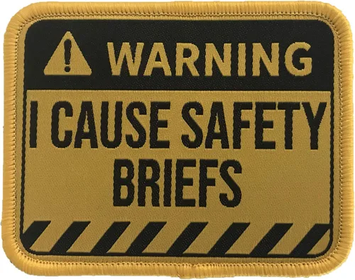 Advertencia - I Cause Safety Briefs - Parche bordado de moral (amarillo)