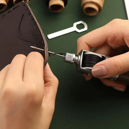 Miniatura 4 de Kit de hilo de coser de cuero con hilo encerado, herramienta manual de costura rápida (tipo 1)