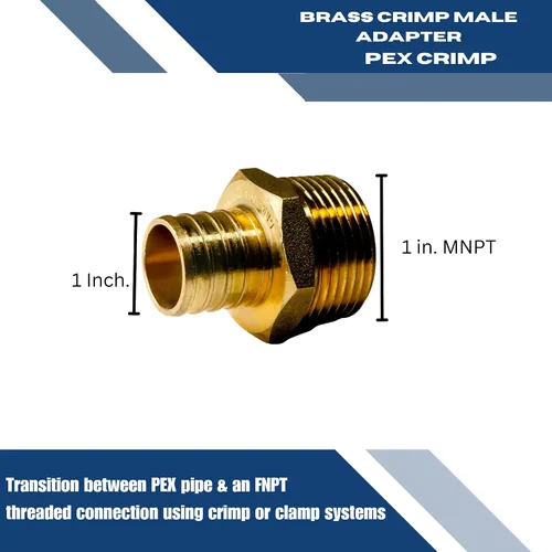 Miniatura 2 de Adaptador NPT macho de 1" Pex x 1", latón (1)