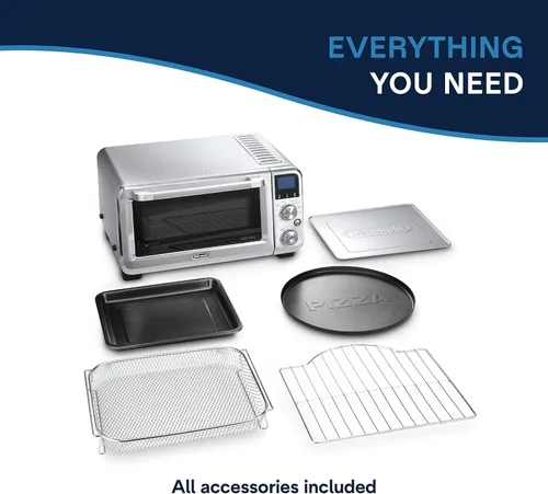Miniatura 6 de De'Longhi - Horno tostador de convección digital de 10 en 1, 24L, horno de convección real con luz interna, parrillas, asado, horneado