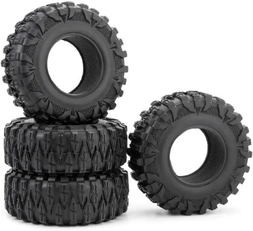 RCLIONS 4 unids 2.2 pulgadas 4.724 in RC rueda de goma neumáticos con inserto de espuma para 1/10 RC Crawler coche Axial Wraith 90018