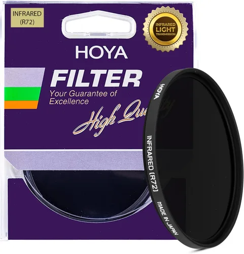 Hoya R72 Filtro de lente infrarroja atornillado de 1.811 in - Filtro de paso IR para efectos de lente de cámara, rango de transmisión de luz de 760