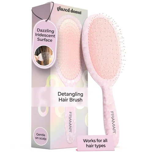 Miniatura 17 de FRAMAR Cepillo para desenredar el cabello morado, cepillo desenredante para mujeres, cepillo para cabello mojado para niñas, cepillo desenredante