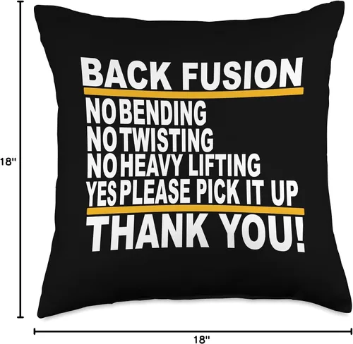 Miniatura 4 de DesignsByKelley Best Wishes Fast Recovery Gifts Thank You Funny Lumbar Back Fusion Surgery Recovery Gifts - Almohada de 16 x 16 pulgadas, multicolor