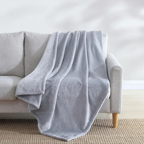 Eddie Bauer - Manta, sherpa reversible súper suave y ropa de cama de forro polar cepillado, manta para sofá, ideal para descansar (Ultra Lux gris