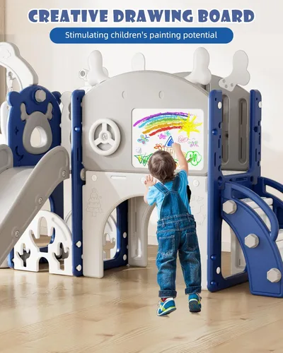 Miniatura 6 de YUFU - Juego de tobogán y columpio 13 en 1 para niños pequeños, juego de tobogán para niños de 1 a 3 años, juego de juego para niños pequeños