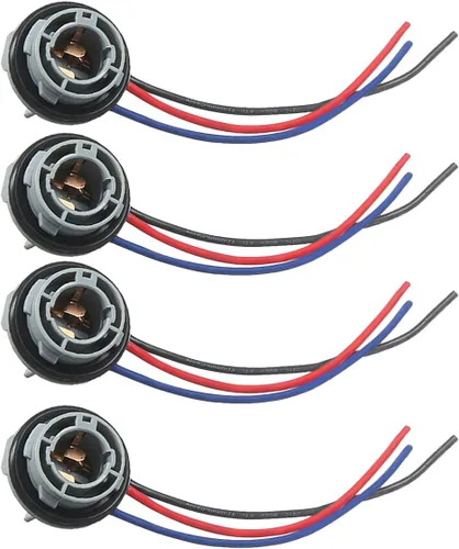 Miniatura 8 de 2 piezas de enchufe de zócalo de bombilla LED 1157, zócalo de luz de freno de señal intermitente impermeable, luz trasera, conector de enchuefe