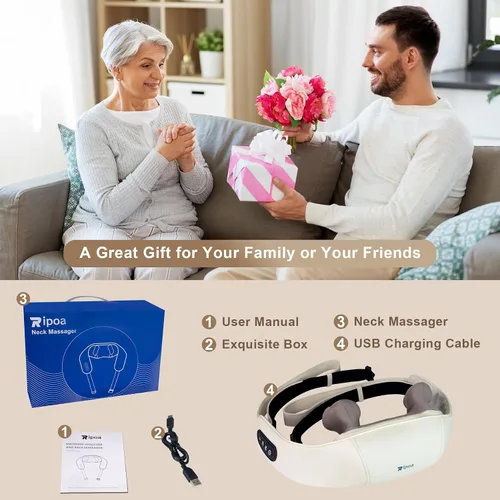 Miniatura 7 de Masajeador eléctrico de cuello y hombros con calor, inalámbrico para amasar la espalda, trapecio Shiatsu, almohadas de masaje para aliviar el dolor