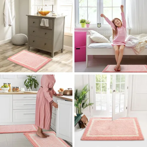 Miniatura 8 de CozeCube Tapetes de baño para baño antideslizantes, alfombras de baño de microfibra absorbente esponjosas lavables, alfombras de baño estéticas