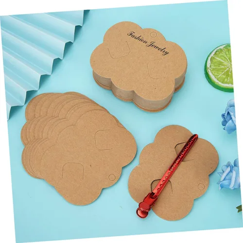 Miniatura 4 de EXCEART 200pcs Accesorios para el cabello Tarjetas de exhibición Clip de recogida de cartón joyería tarjeta de exhibición de joyería Diadema