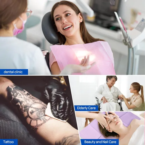 Miniatura 7 de JMU Baberos dentales negros, baberos dentales desechables de 3 capas, baberos para tatuajes impermeables para clínica dental, tienda de tatuajes
