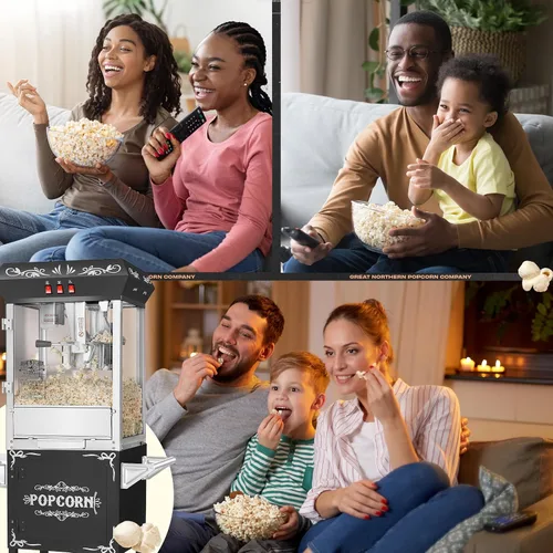 Miniatura 5 de Great Northern Popcorn - Máquina para hacer palomitas de maíz con carrito, hervidor de acero inoxidable de 8 onzas que hace hasta 48 tazas