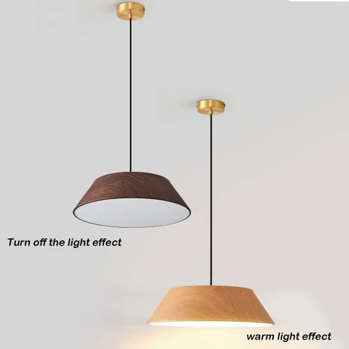 Miniatura 5 de Moderna lámpara colgante LED de madera retro de granja, lámpara de suspensión ajustable rústica antigua para comedor, isla de cocina, cerca