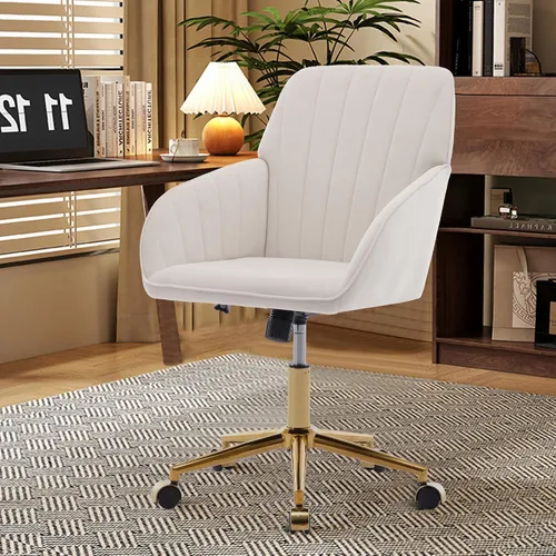 Miniatura 3 de Sillas de escritorio de oficina en casa, cómoda silla de computadora de terciopelo con asiento de respaldo, 300 libras de altura ajustable silla