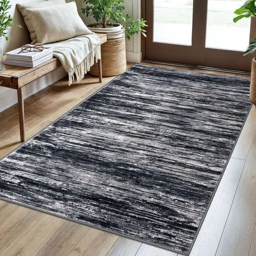 Miniatura 31 de SIILOOM 2 x 3 Alfombra moderna y abstracta para entrada, alfombra neutra azul marino gris multicolor súper suave de área pequeña, alfombras lavables