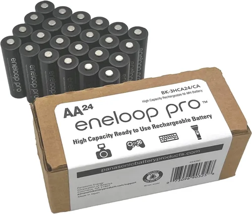 Eneloop Panasonic BK-3HCA24/CA Pro AA Baterías recargables precargadas Ni-MH de alta capacidad, paquete de 24 baterías