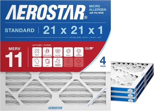 Miniatura 7 de Aerostar MERV 13-4 filtros plisados para HVAC, hornos y aire acondicionado, elimina bacterias, polvo, gérmenes del resfriado y la gripe, pelusas